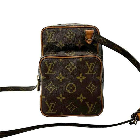 LOUIS VUITTON Brown Monogram Leather 2C Pochette Shoulder Bag